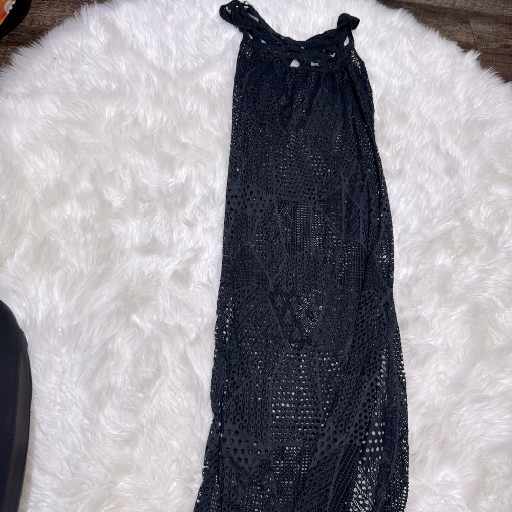Blue island black‎ crochet, swim cover-up size S